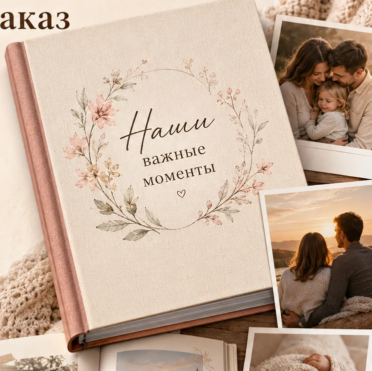 книги воспоминаний «Наши важные моменты» в тканевой обложке